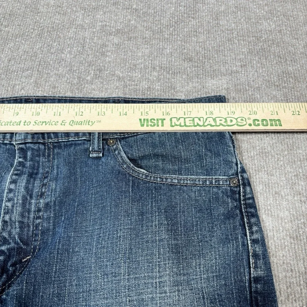 Levis 511 Jeans Men 37x29 Slim Fit Straight Leg Dark Blue Denim Faded Distressed
